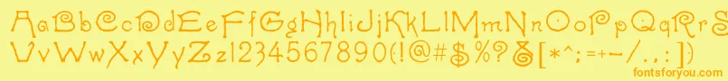 Caprice Font – Orange Fonts on Yellow Background