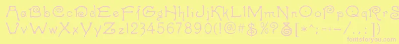 Caprice Font – Pink Fonts on Yellow Background