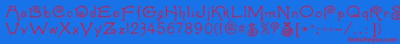 Caprice Font – Red Fonts on Blue Background