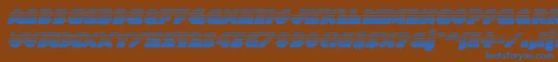 Więcej informacji o czcionce Vxrocketgradital Czcionka Vxrocketgradital – niebieskie czcionki na brązowym tle