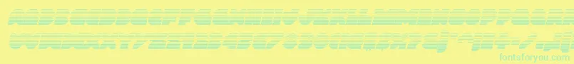 Vxrocketgradital Font – Green Fonts on Yellow Background
