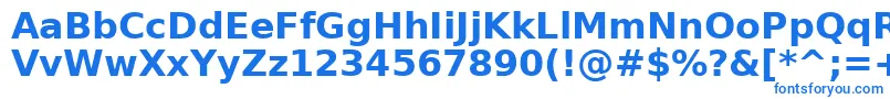 フォントPrimaSansBoldBt – 白い背景に青い文字