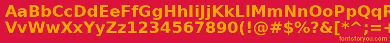 Шрифт PrimaSansBoldBt – оранжевые шрифты на красном фоне