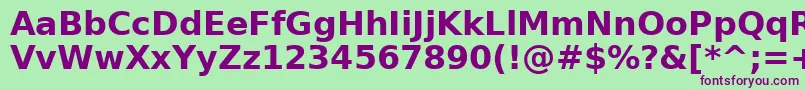 Шрифт PrimaSansBoldBt – фиолетовые шрифты на зелёном фоне