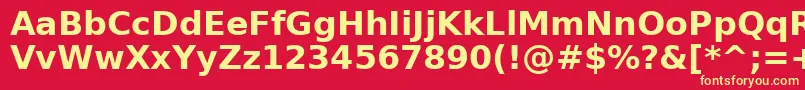 Czcionka PrimaSansBoldBt – żółte czcionki na czerwonym tle
