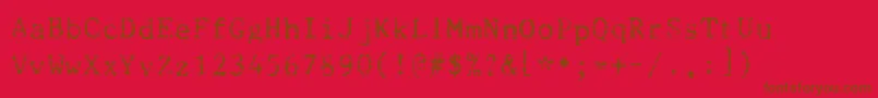 Beccaria-Schriftart – Braune Schriften auf rotem Hintergrund