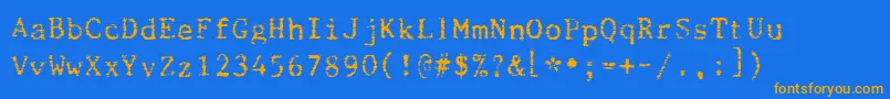 Beccaria Font – Orange Fonts on Blue Background