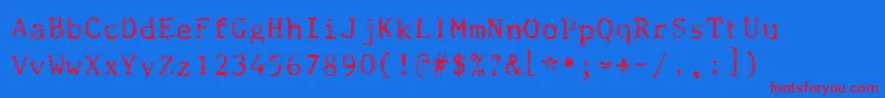 Beccaria Font – Red Fonts on Blue Background