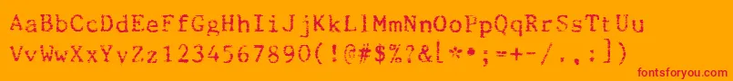 Beccaria-Schriftart – Rote Schriften auf orangefarbenem Hintergrund