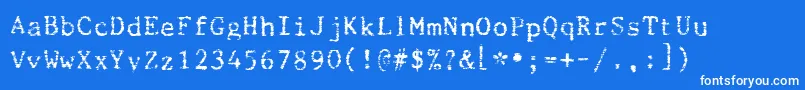 Beccaria Font – White Fonts on Blue Background