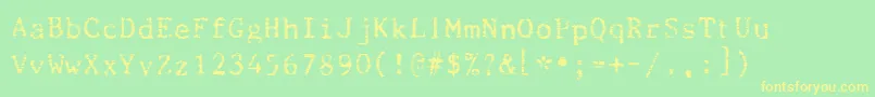 Beccaria Font – Yellow Fonts on Green Background