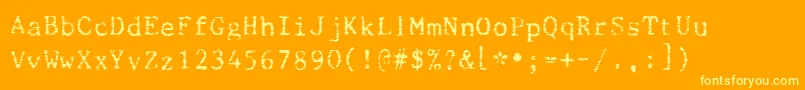 Beccaria-Schriftart – Gelbe Schriften auf orangefarbenem Hintergrund