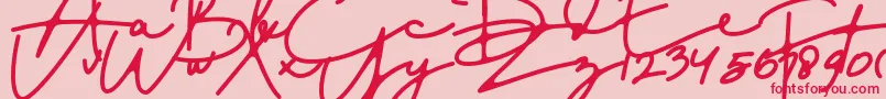 DreamOnly Font – Red Fonts on Pink Background