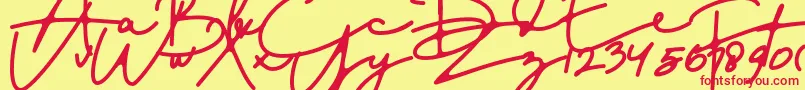 DreamOnly Font – Red Fonts on Yellow Background