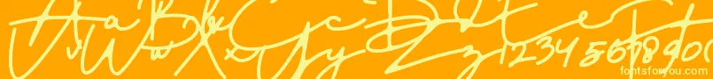 DreamOnly Font – Yellow Fonts on Orange Background