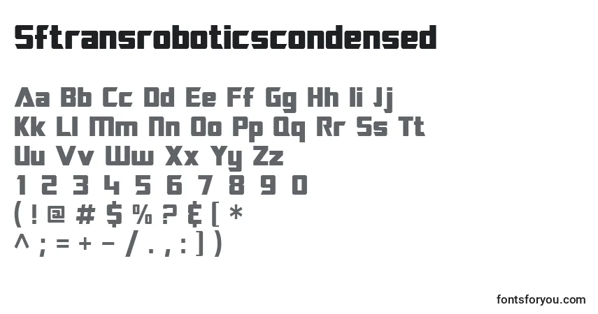 Sftransroboticscondensedフォント–アルファベット、数字、特殊文字
