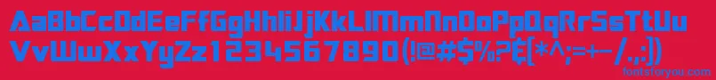 フォントSftransroboticscondensed – 赤い背景に青い文字