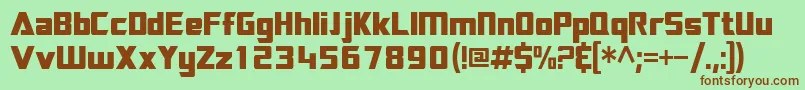 Sftransroboticscondensed Font – Brown Fonts on Green Background