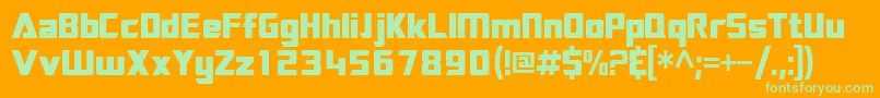 Sftransroboticscondensed Font – Green Fonts on Orange Background