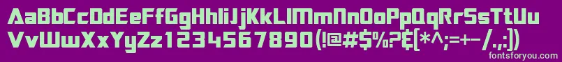 Sftransroboticscondensed Font – Green Fonts on Purple Background