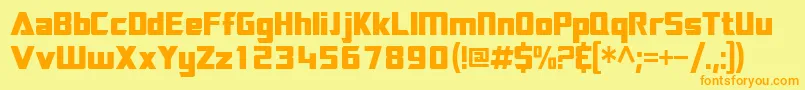 Sftransroboticscondensed Font – Orange Fonts on Yellow Background