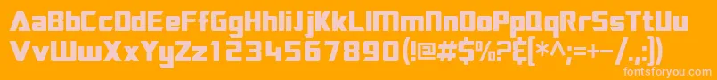 Sftransroboticscondensed Font – Pink Fonts on Orange Background
