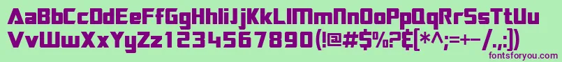 Sftransroboticscondensed Font – Purple Fonts on Green Background