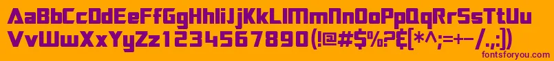 Sftransroboticscondensed Font – Purple Fonts on Orange Background