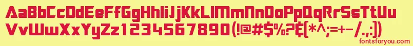 Sftransroboticscondensed Font – Red Fonts on Yellow Background