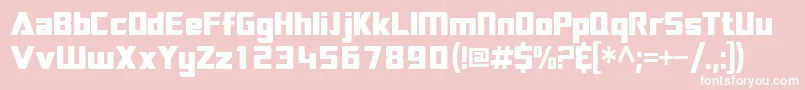 Sftransroboticscondensed-Schriftart – Weiße Schriften auf rosa Hintergrund
