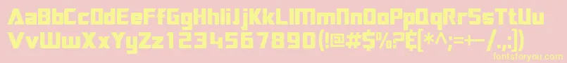 Sftransroboticscondensed Font – Yellow Fonts on Pink Background