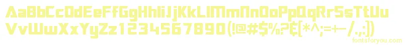 Sftransroboticscondensed-Schriftart – Gelbe Schriften auf weißem Hintergrund
