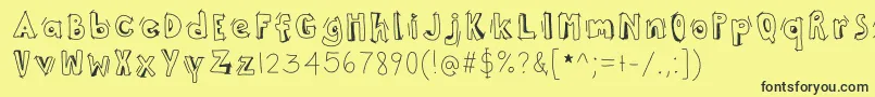 フォントThisWayUp – 黒い文字の黄色い背景