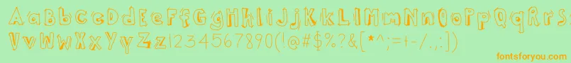 ThisWayUp Font – Orange Fonts on Green Background