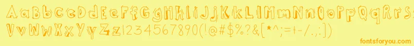 ThisWayUp Font – Orange Fonts on Yellow Background