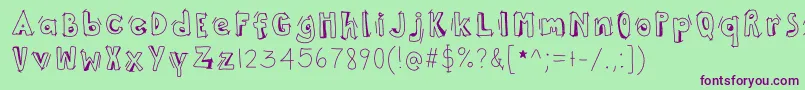 ThisWayUp Font – Purple Fonts on Green Background