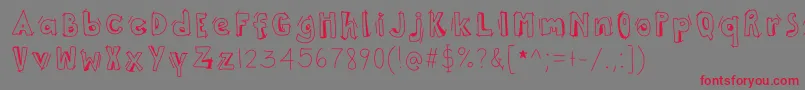 フォントThisWayUp – 赤い文字の灰色の背景