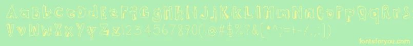 ThisWayUp Font – Yellow Fonts on Green Background