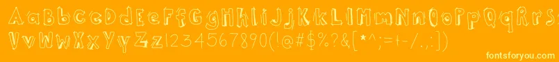 ThisWayUp Font – Yellow Fonts on Orange Background
