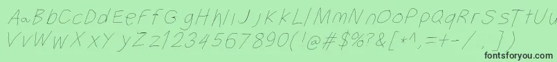 Czcionka Filamentfourseven – czarne czcionki na zielonym tle