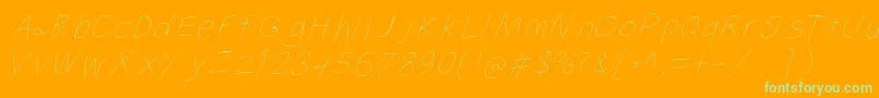 Filamentfourseven Font – Green Fonts on Orange Background