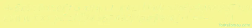 Czcionka Filamentfourseven – zielone czcionki na żółtym tle