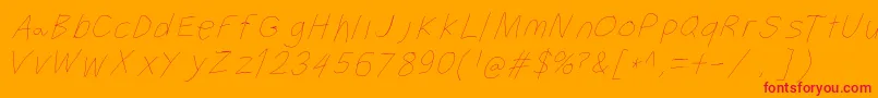 Filamentfourseven-fontti – punaiset fontit oranssilla taustalla
