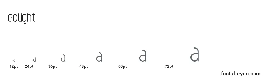 Größen der Schriftart Weclight