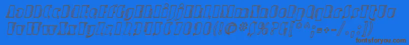 SfavondaleoutlineItalic-Schriftart – Braune Schriften auf blauem Hintergrund