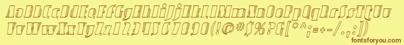 SfavondaleoutlineItalic Font – Brown Fonts on Yellow Background