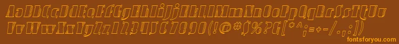 SfavondaleoutlineItalic Font – Orange Fonts on Brown Background