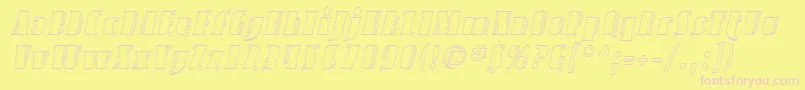 SfavondaleoutlineItalic Font – Pink Fonts on Yellow Background