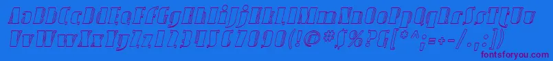 SfavondaleoutlineItalic Font – Purple Fonts on Blue Background