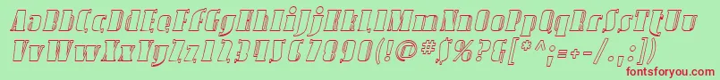 SfavondaleoutlineItalic-Schriftart – Rote Schriften auf grünem Hintergrund